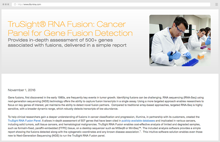 Comprehensive Panel for Gene Fusion Detection