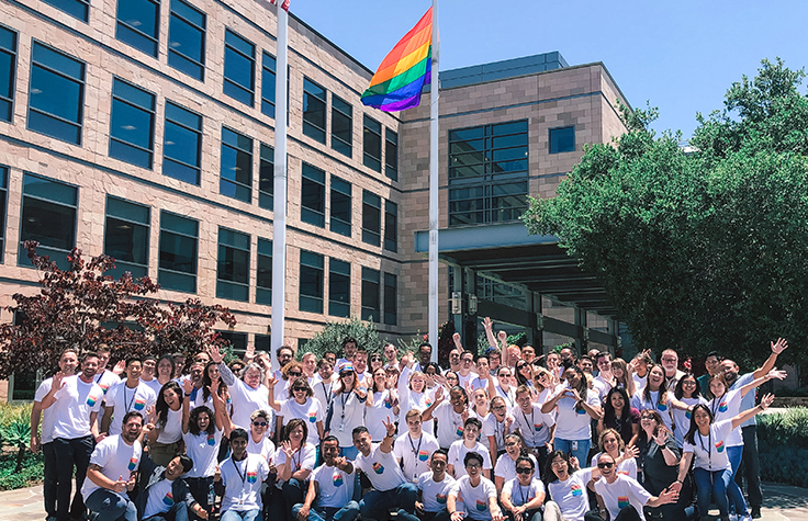 Illumina employees attending an iPride celebration