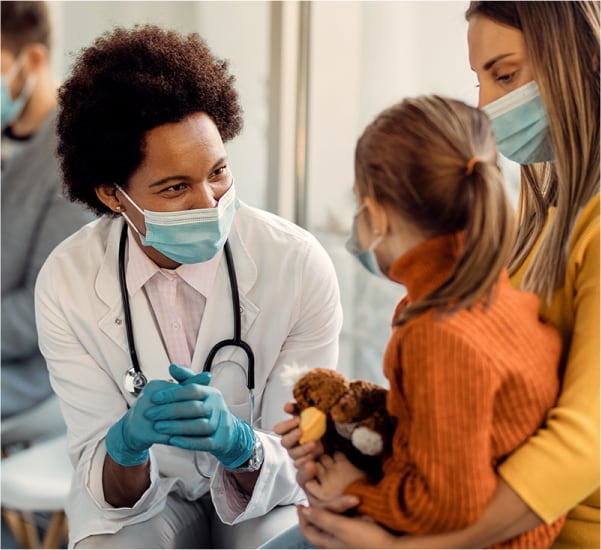 Physician providing public health related information to patient