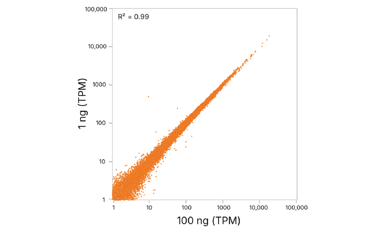 High reproducibility across high and low RNA inputs